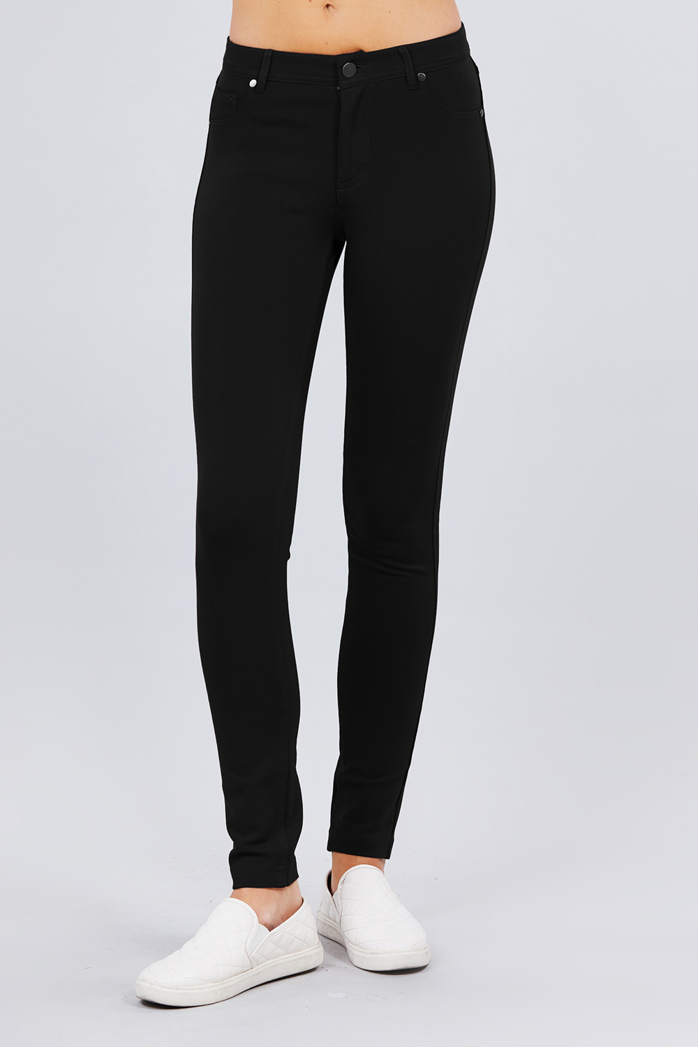 Pantalon Con Cinturon a tobillo Active USA Negro Talla Grande