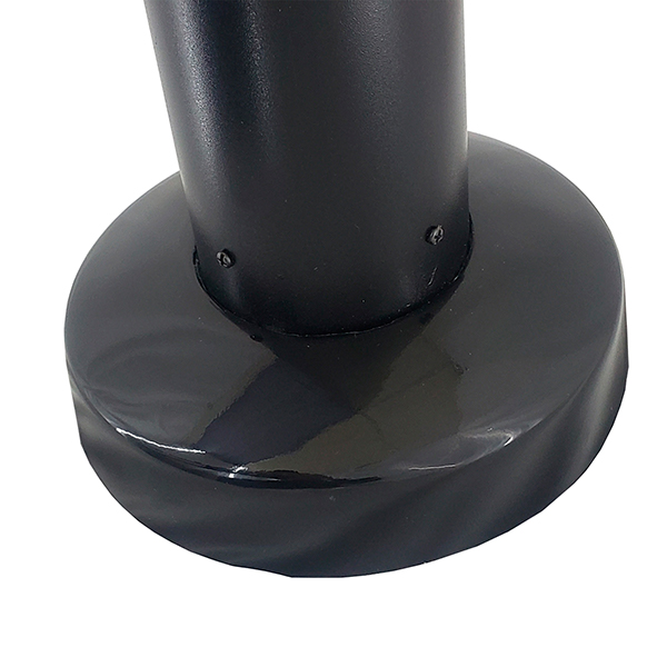 Cenicero metálico de pie tipo poste Art Center 309123 Para piso con base rejilla para apagar cigarros y tapa en acero inoxidable color negro