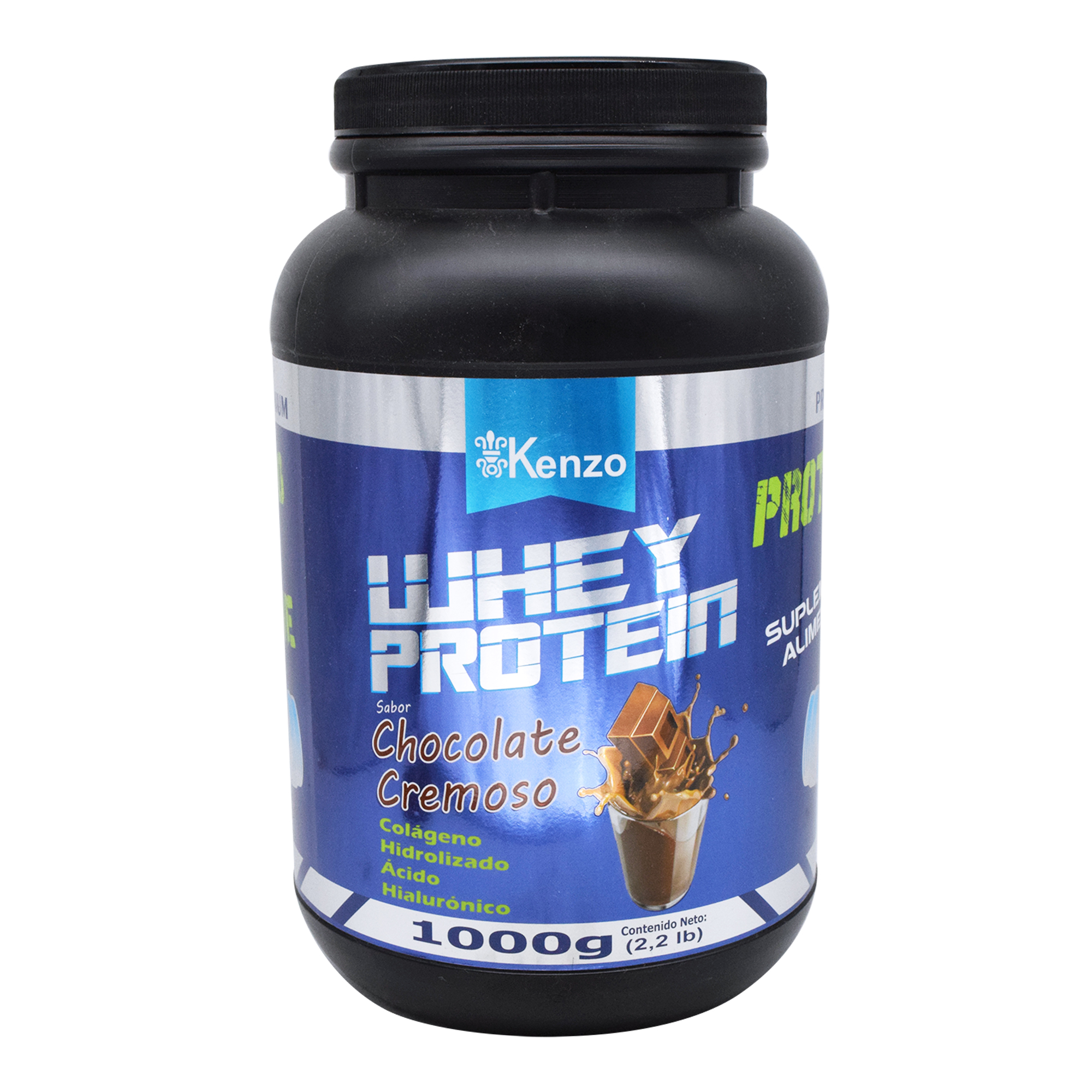 Whey Protein Delicioso Sabor Chocolate cremoso 1Kg | Con Colágeno Hidrolizado y Ácido Hialurónico | KENZO