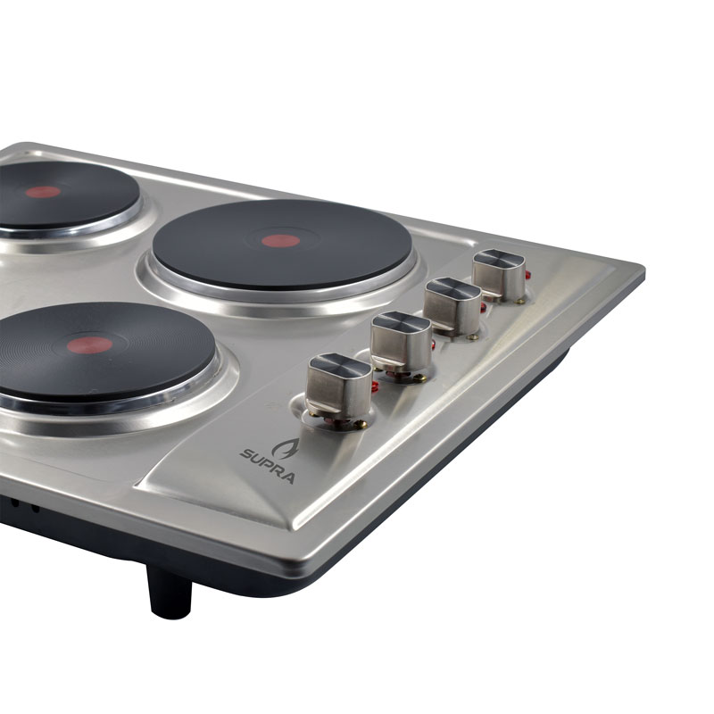 Parrilla eléctrica de empotre con 4 quemadores SUPRA en acero inoxidable 4P-TRAMONTO