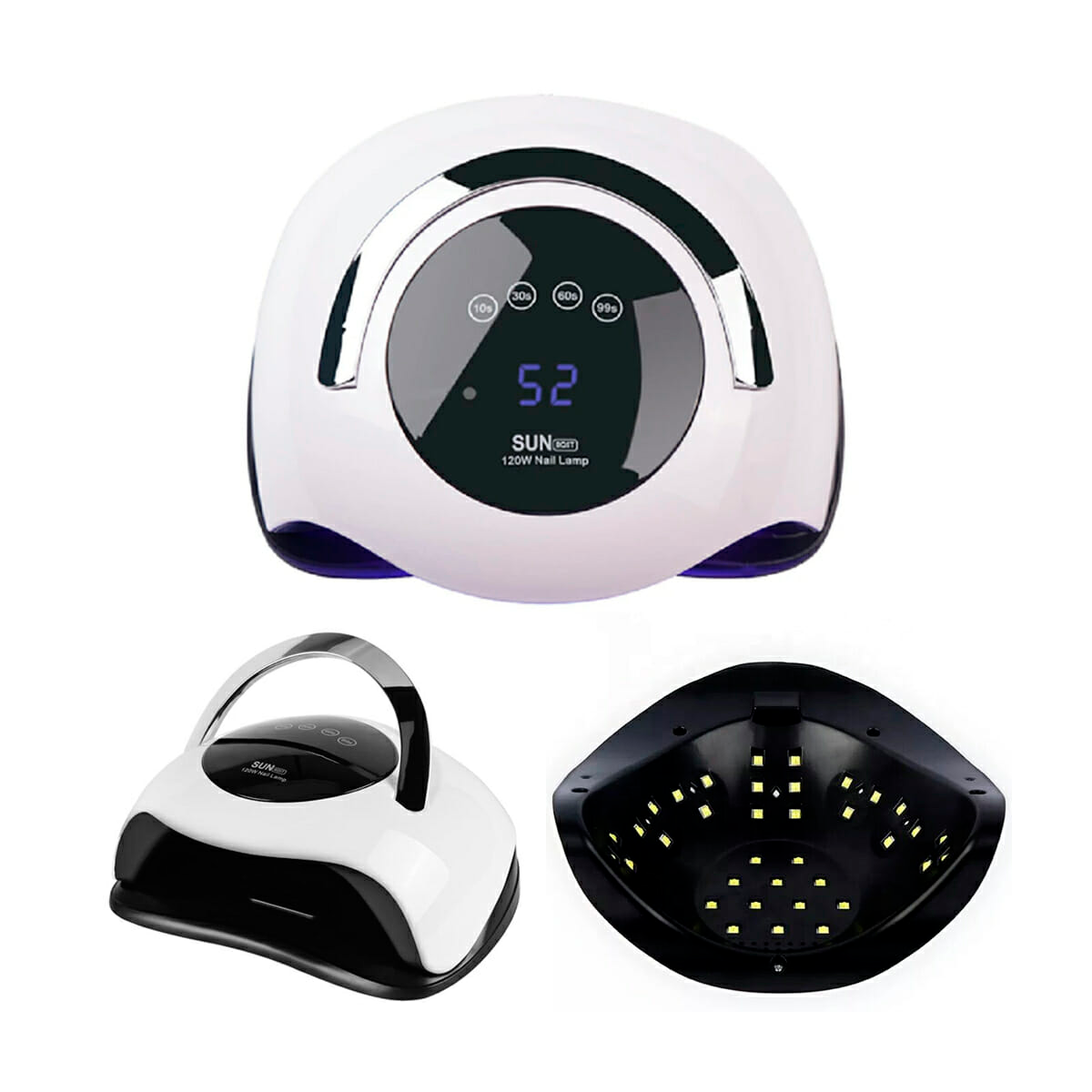 Lampara LED/UV Base Para Esmaltes Y Top Set Para Manicura Y Decoración De Uñas