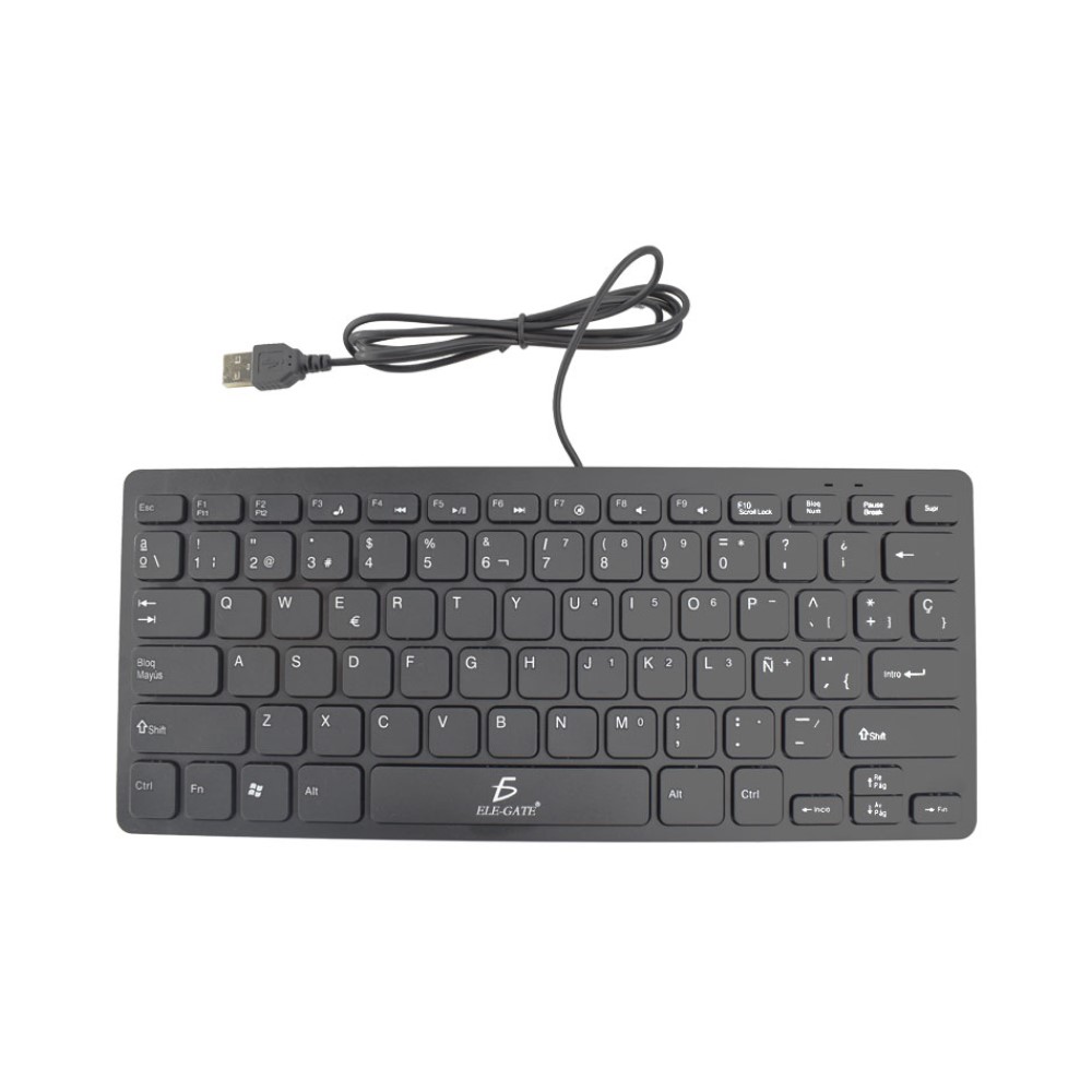 Mini Teclado Alámbrico Ele-Gate TC03 Color Negro