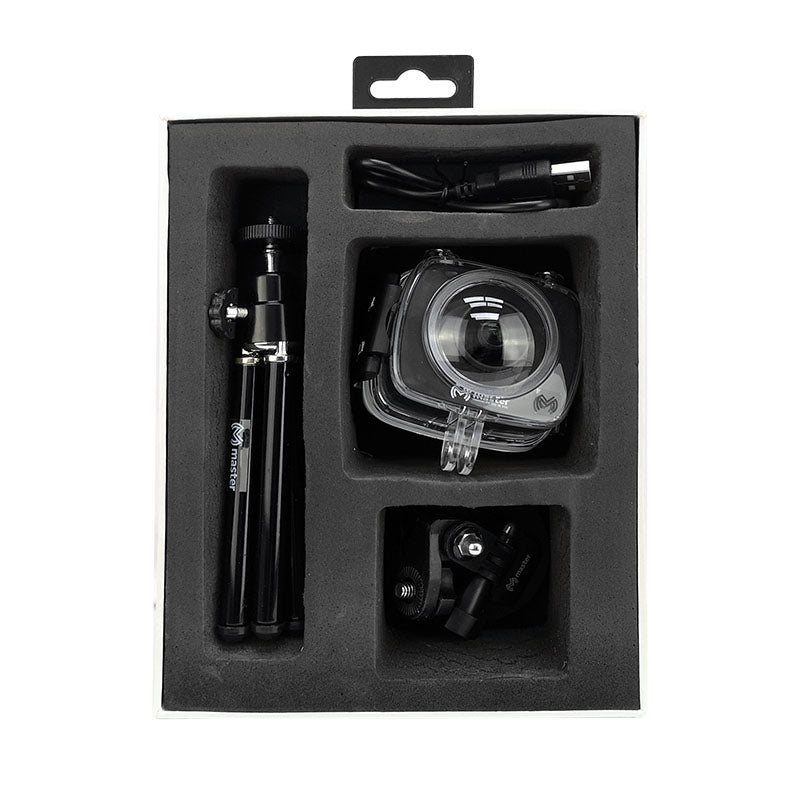 Camara Deportiva Sumergible Toma Videos en 360 Grados Incluye Carcasa y Tripie / Master / MS-360DOBLENTE