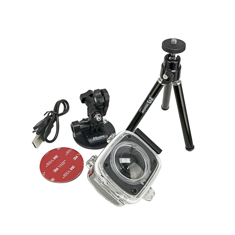 Camara Deportiva Sumergible Toma Videos en 360 Grados Incluye Carcasa y Tripie / Master / MS-360DOBLENTE