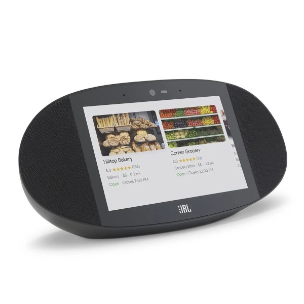 Bocina inteligente JBL Link View con asistente virtual Google Assistant, pantalla integrada de 8" Negra.