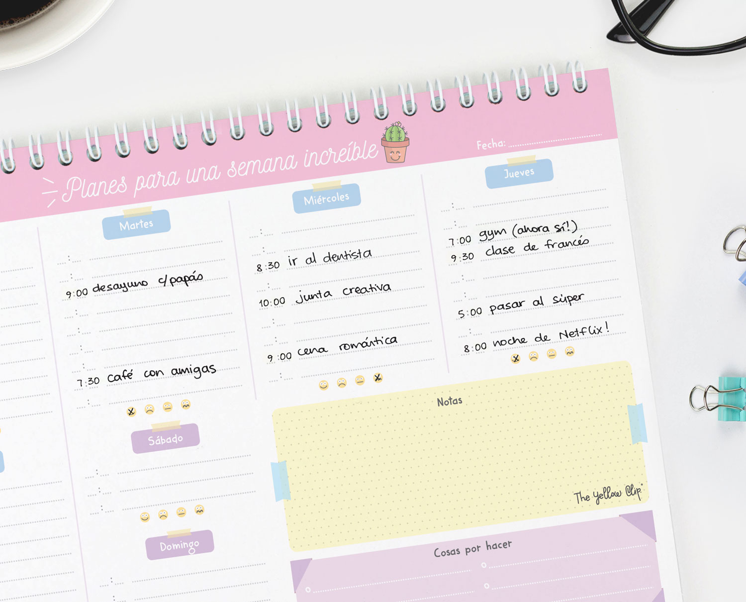 Planner Semanal The Yellow Clip Con Stickers