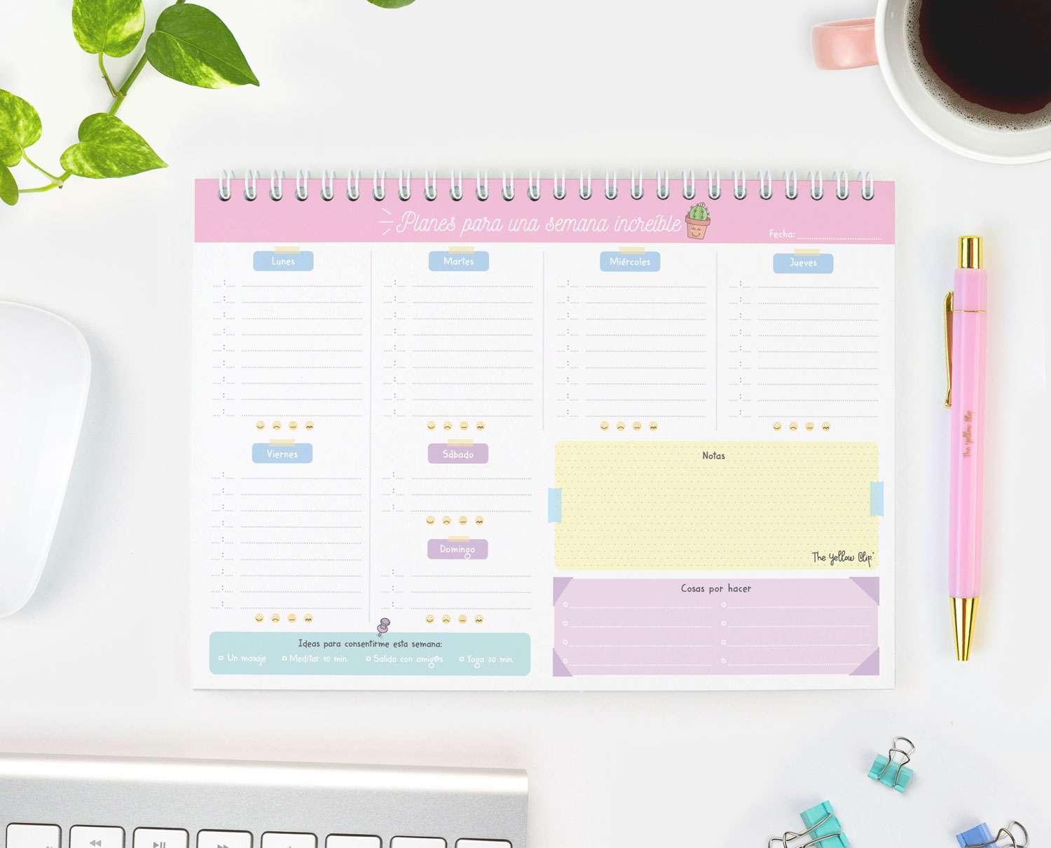 Planner Semanal The Yellow Clip Con Stickers