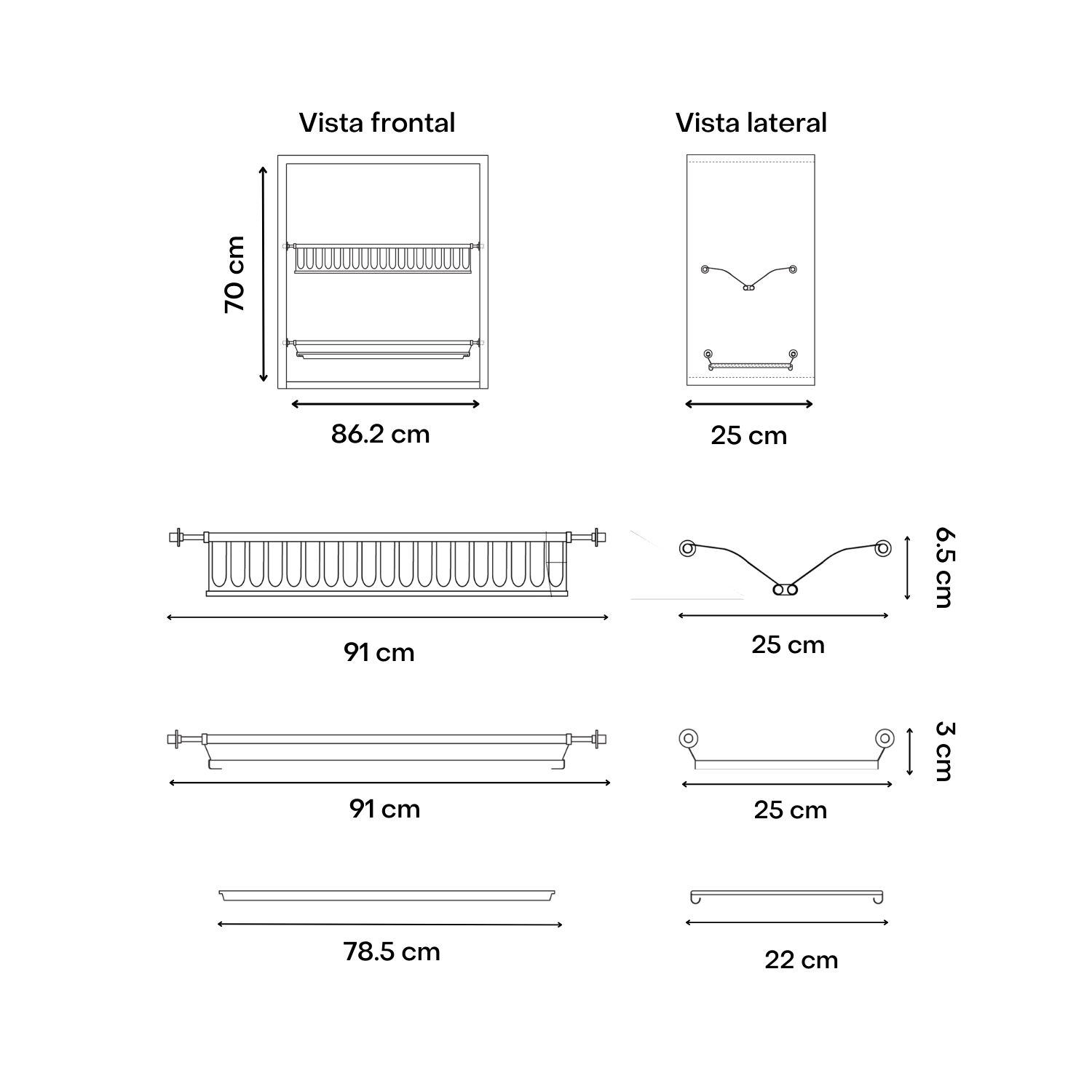 Escurridor De Trastes 2 niveles Acero Inoxidable