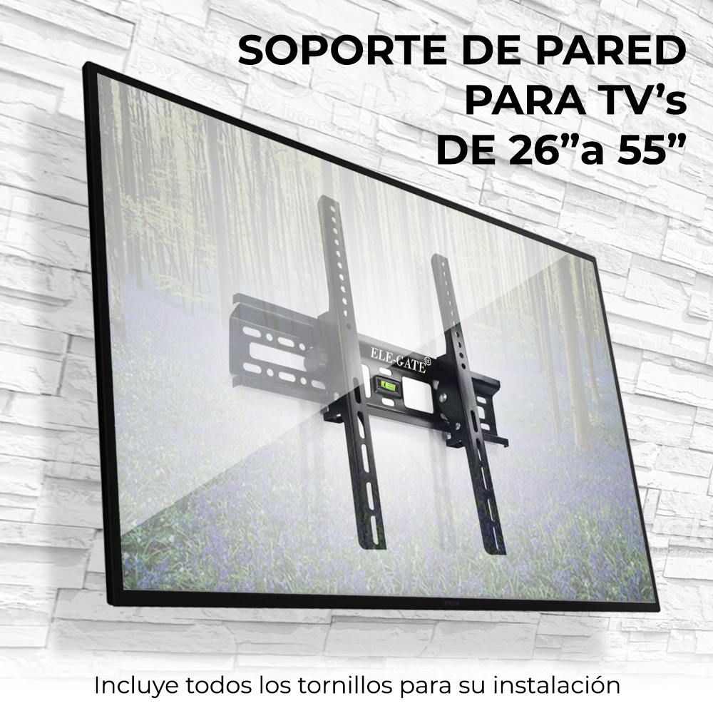 Soporte Para Pared Para TV/Monitor 26-55 Pulgadas Ele-Gate HOLD34 Color Negro