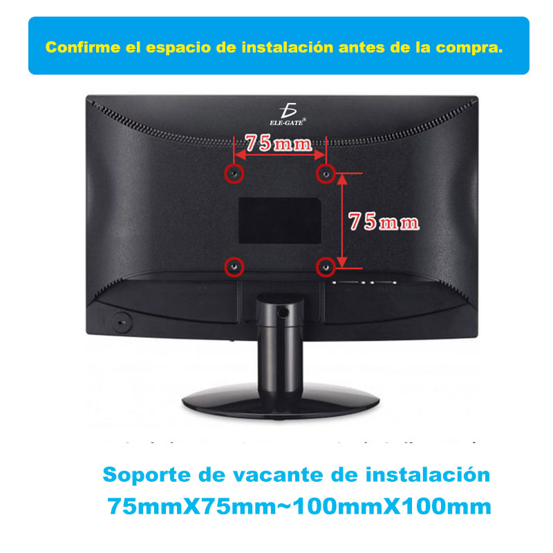 Soporte 180 Grados Para Pared Para Tv/Monitor 14-24 Pulgadas Ele-Gate HOLD28 Color Negro