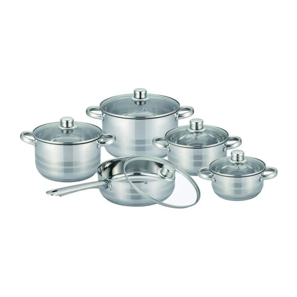 Batería de Cocina Yajad Hogar 10 Piezas de Acero Inoxidable Plata