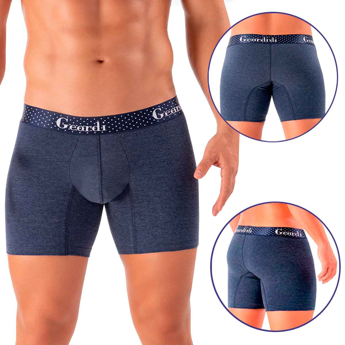 Boxers Para Hombres, Pack De Bóxers Algodón Corto Full Estampado Para Hombre, Set de 3 Piezas Boxers, Tripack de Boxer Gris Jaspe, Azul Infinito Playa y Azul 