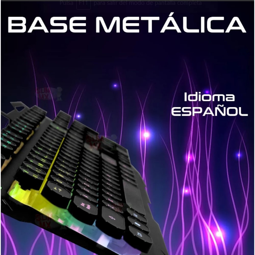 Kit Teclado Y Mouse Gamer Chen J32 Color Negro Con Luz Led Rgb