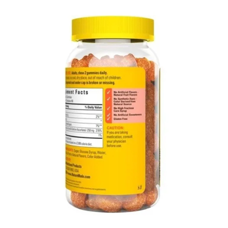 Vitamina C Adultos 250mg 120 Gomitas Apoya Sistema Inmunidad
