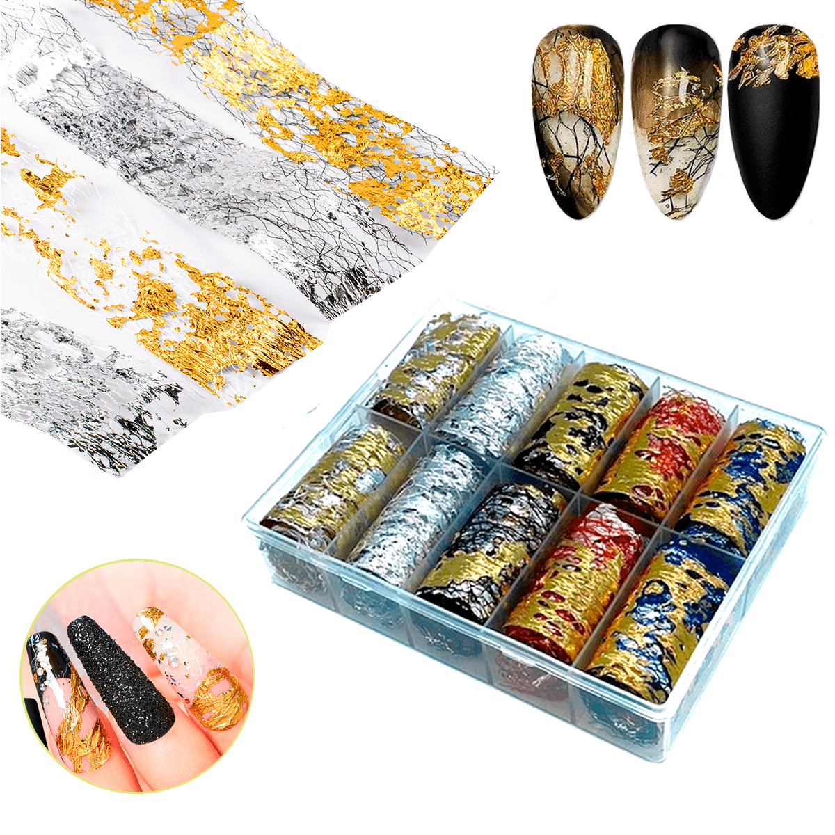 Papel Foil Oro/plata Para Decoracion De Uñas.