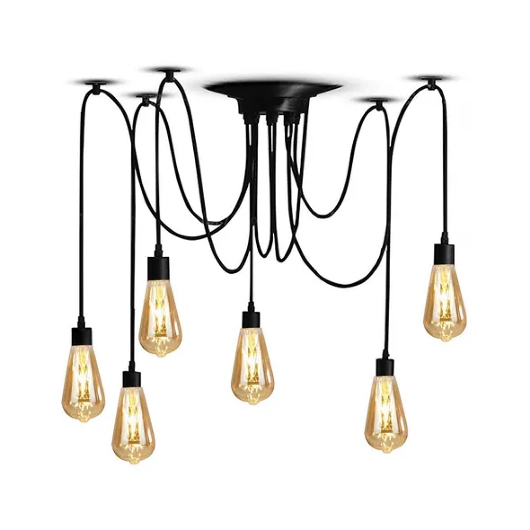 6 Lámpara Techo Candelabros Led Interior Vintage No Bombilla