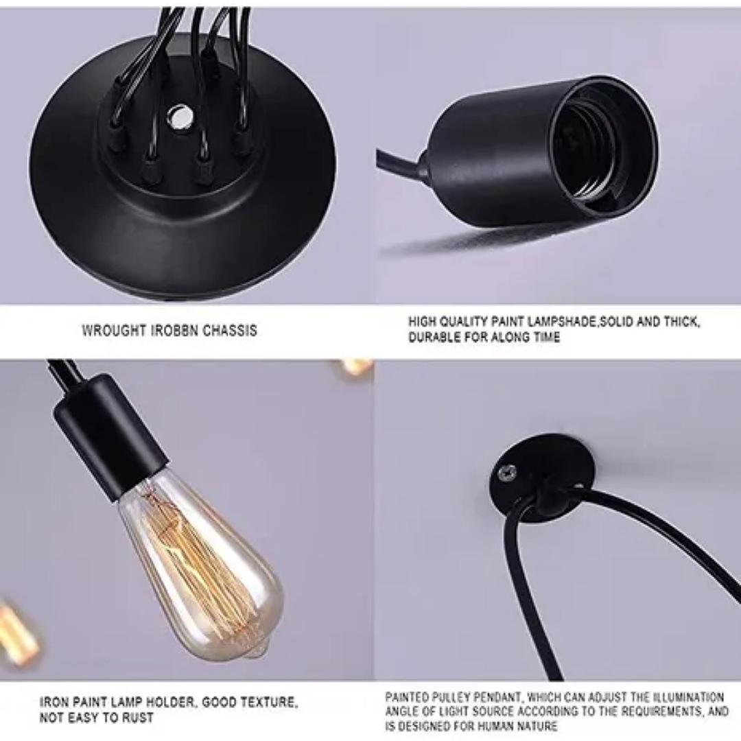 6 Lámpara Techo Candelabros Led Interior Vintage No Bombilla