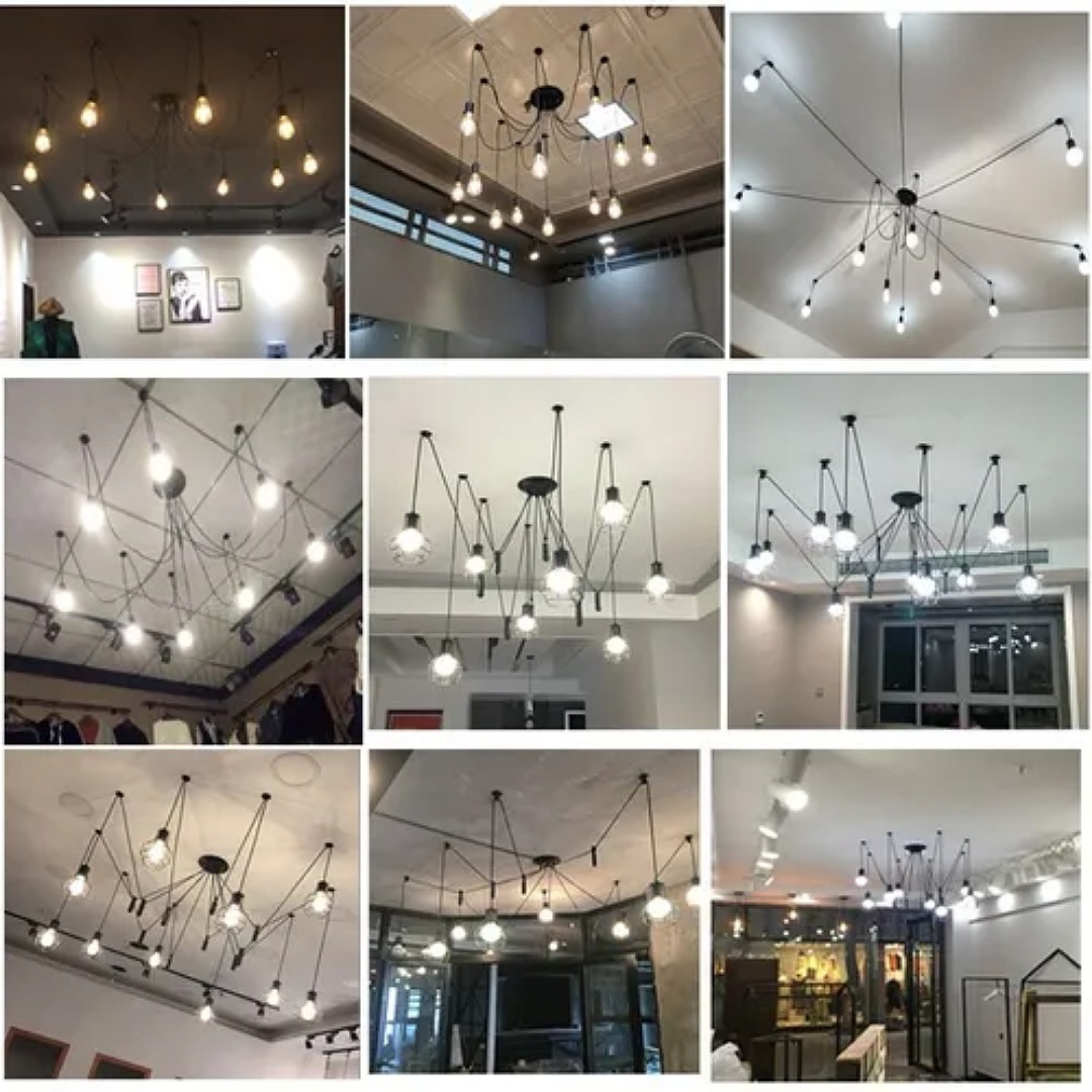 6 Lámpara Techo Candelabros Led Interior Vintage No Bombilla