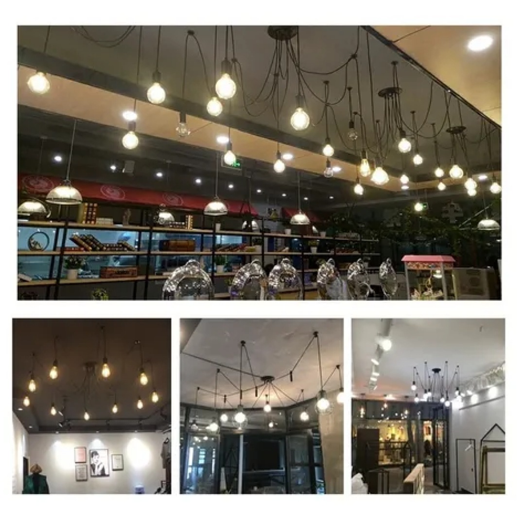 6 Lámpara Techo Candelabros Led Interior Vintage No Bombilla