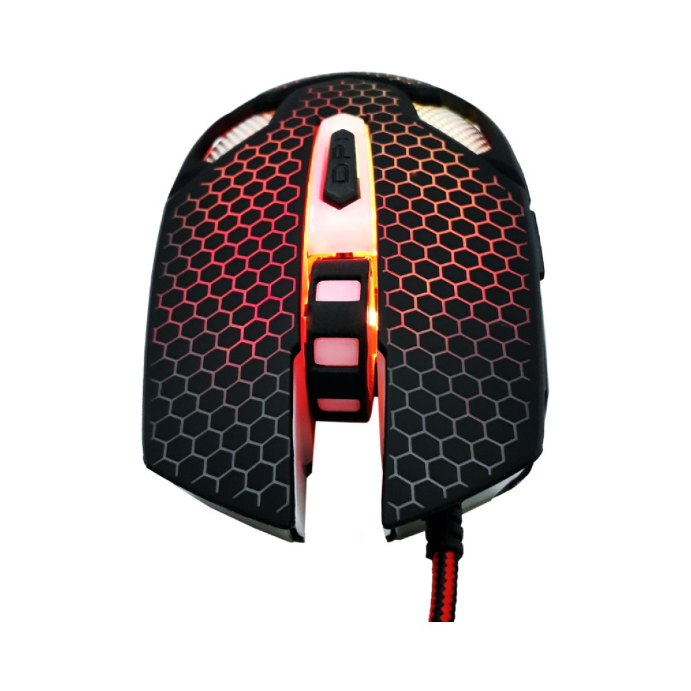 Kit Mouse Alámbrico Con Luz Led Rgb Y Tapete Gamer Just One JY317-G1 Color Negro