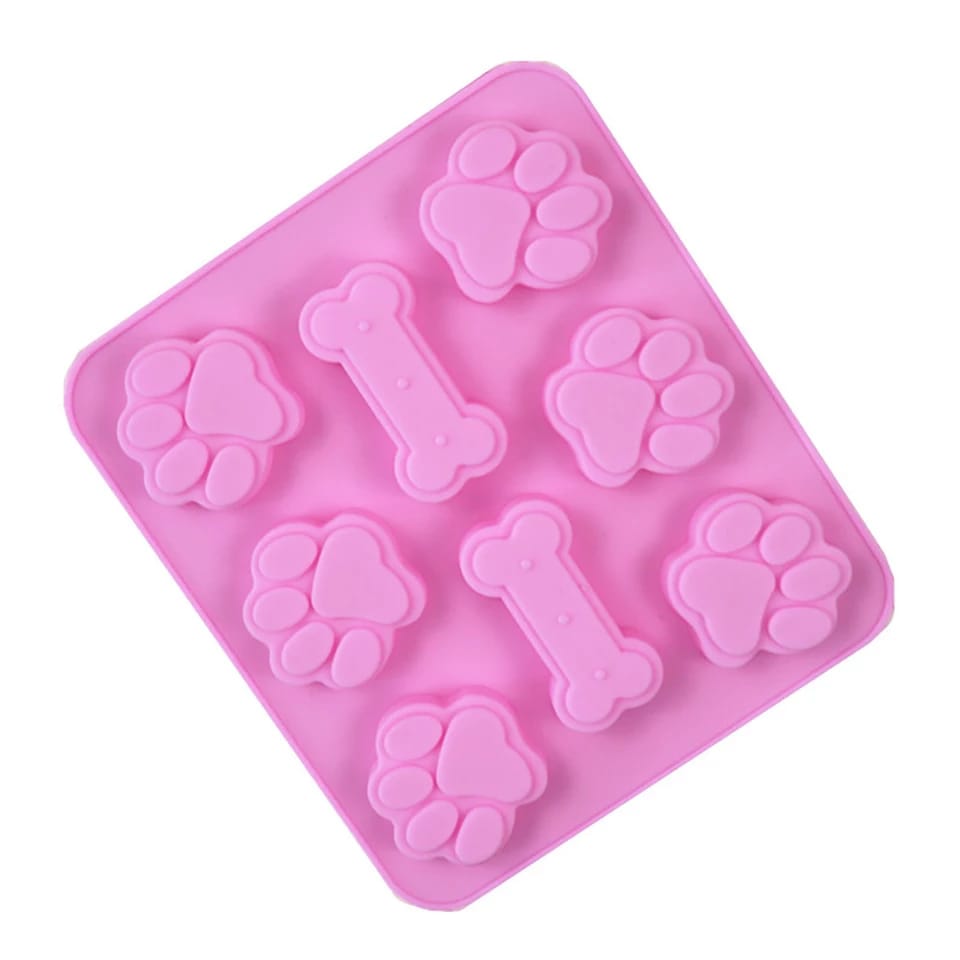 Molde De Silicon Huella De Perro Y Hueso, Repostería, Jabón