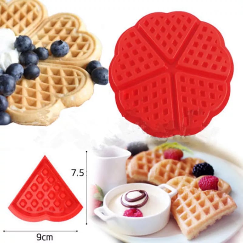 Molde Silicon Waffles Corazones Horneado Reposteria Waflera