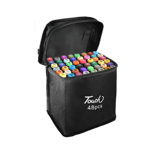 Marcadores Doble Punta Plumones Punta Pincel Iforu 48 Colores