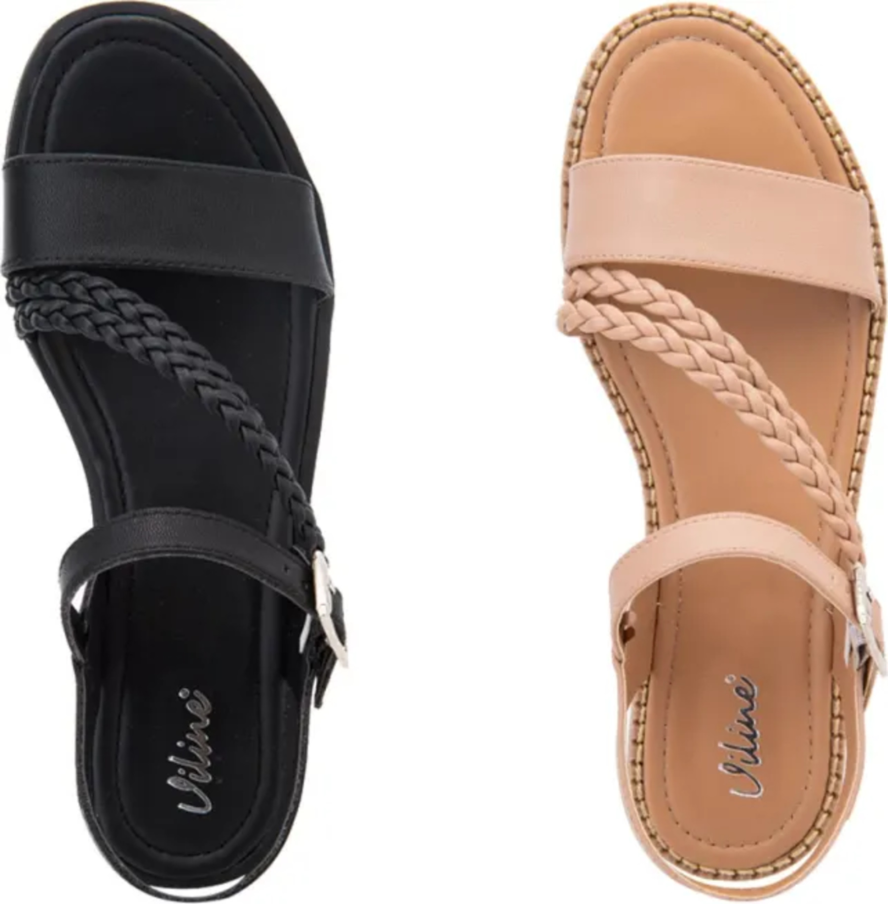 Kit 2 Pares De Sandalia Casual Para Mujer Color Negro/Nude Vi Line 6000 1033943