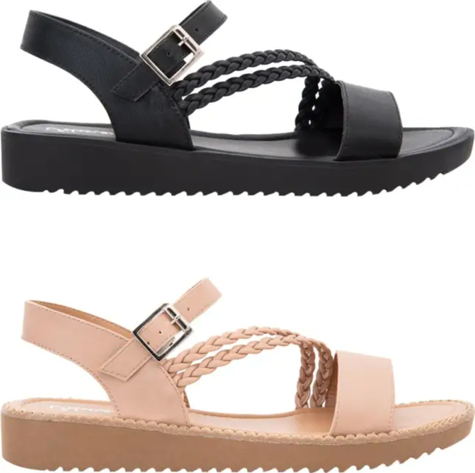 Kit 2 Pares De Sandalia Casual Para Mujer Color Negro/Nude Vi Line 6000 1033943