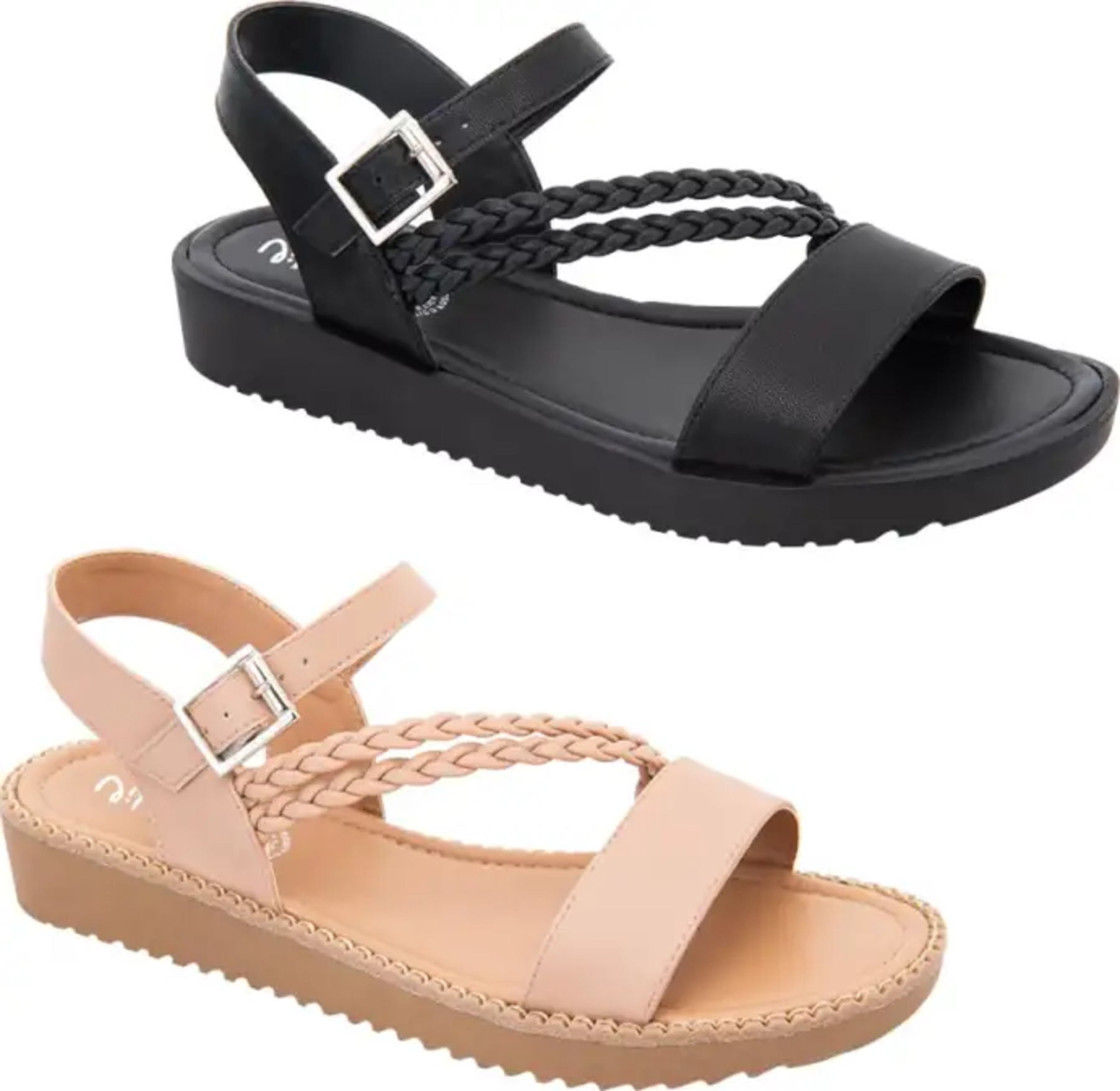 Kit 2 Pares De Sandalia Casual Para Mujer Color Negro/Nude Vi Line 6000 1033943