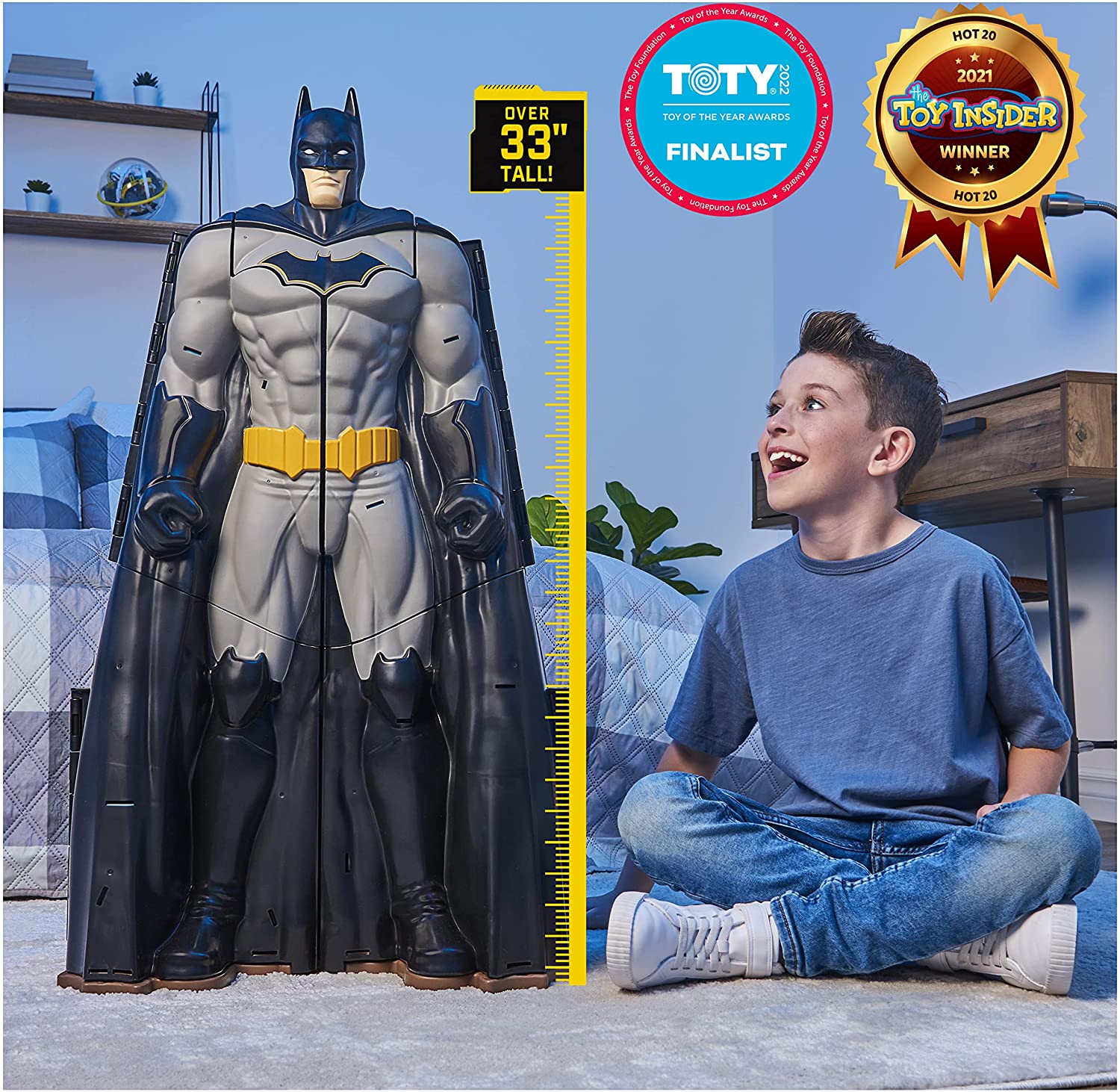 Fisher-Price DC Super Friends Imaginext - Figura de Batman y batcueva  Bat-Tech con luces y sonidos para preescolar, 6 piezas de juego