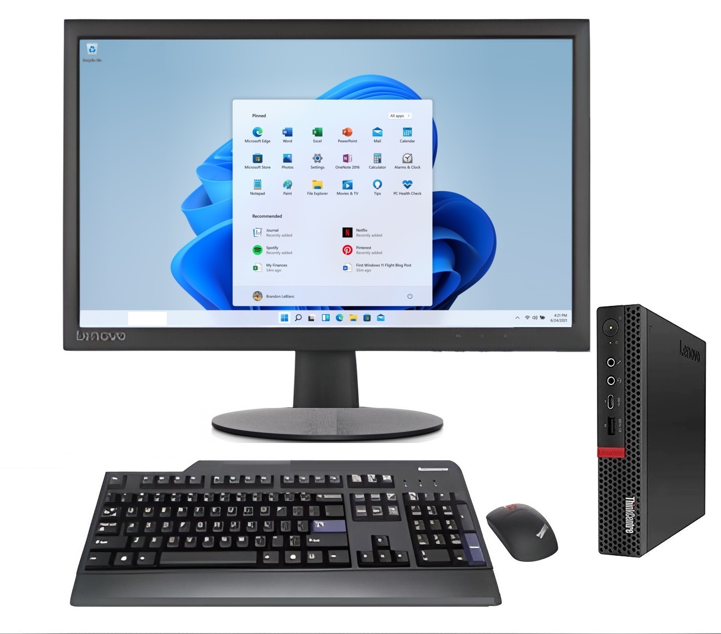 PC Lenovo ThinkCentre m720q TINY Intel Core i5-8 Ram 8 GBen ram y 256GB SSD Con Monitor de 22PULG Windows 11- Equipo Clase A Reacondicionado