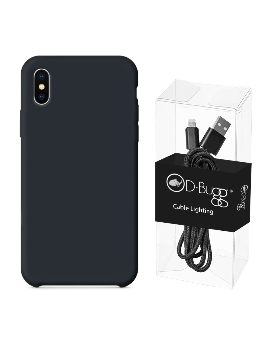 Kit Funda Silicona para Iphone X/Xs mas Cable Lightning