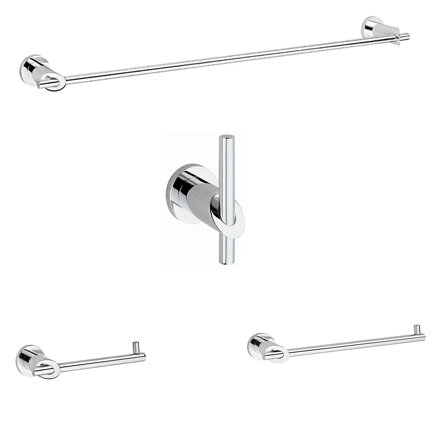 Accesorios De Baño Helvex Nuva Latón Cromado Lujo 4 Pz