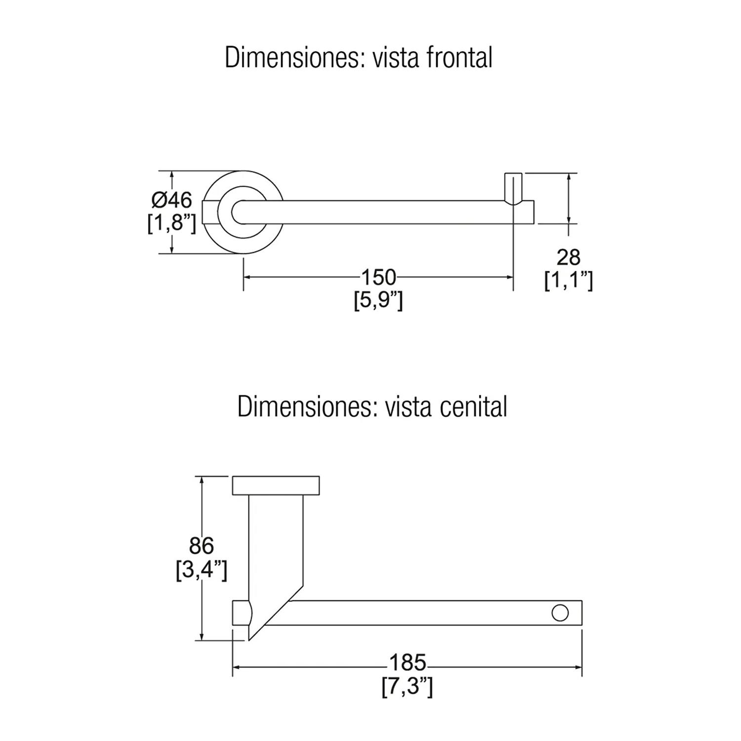 Portapapel Helvex Nuva Modelo 9117 Latón Cromado