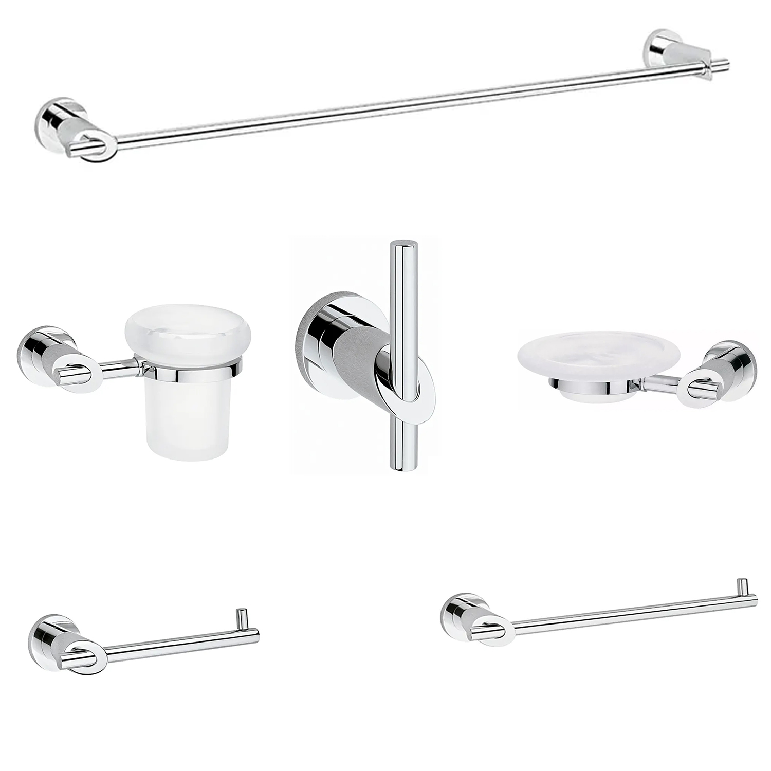 Accesorios De Baño Helvex Nuva Latón Cromado Lujo 6 Pz