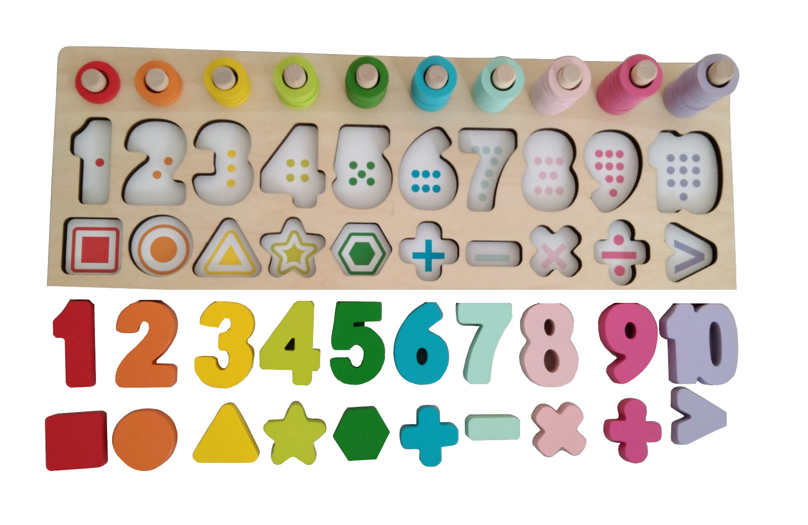 Juego Tablero De Aprendizaje D Números Y Figuras Montessori