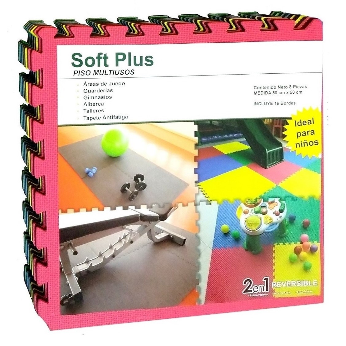 Tapete Piso Fomi Fomy Foamy 8 Piezas Doble Vista 50 Cm