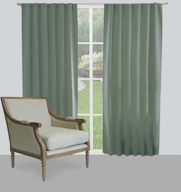 Set De Cortinas Para Sala | Cortinas Blackout Verdes + Traslúcidas + Cortinero
