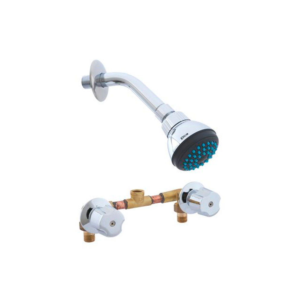 Kit para baño con llaves de empotrar con manerales y regadera Dica