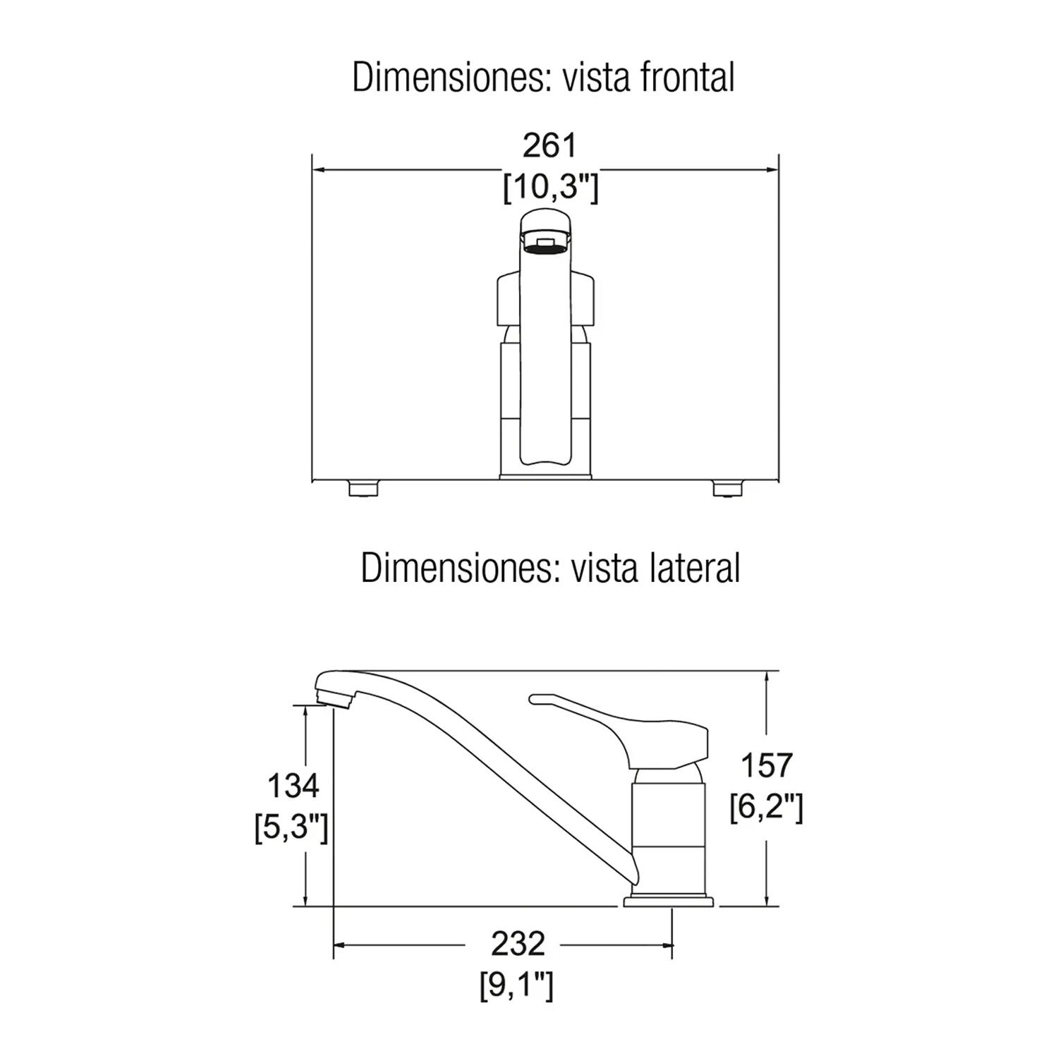 Monomando Para Fregadero Lavabo Helvex Modelo Novus E-34