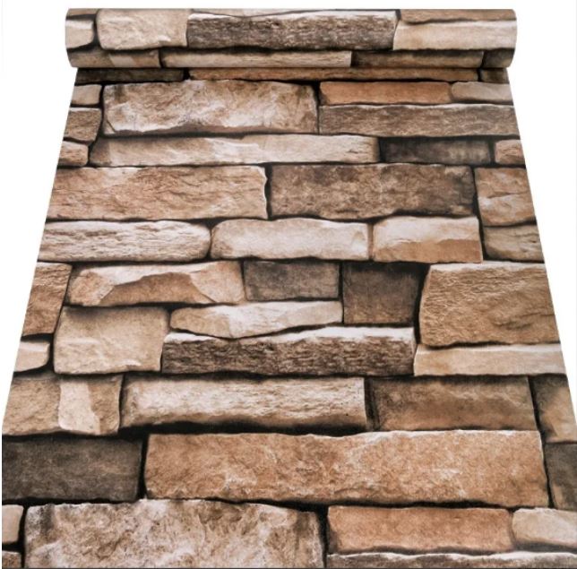 PAPEL TAPIZ AUTOADHESIVO PIEDRA LAJA CAFE 10m x 45cm TP01