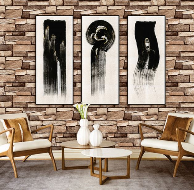 PAPEL TAPIZ AUTOADHESIVO PIEDRA LAJA CAFE 10m x 45cm TP01