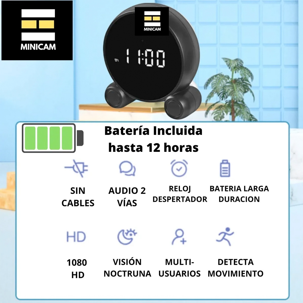 Cámara Reloj Despertador Espía Wifi Inteligente