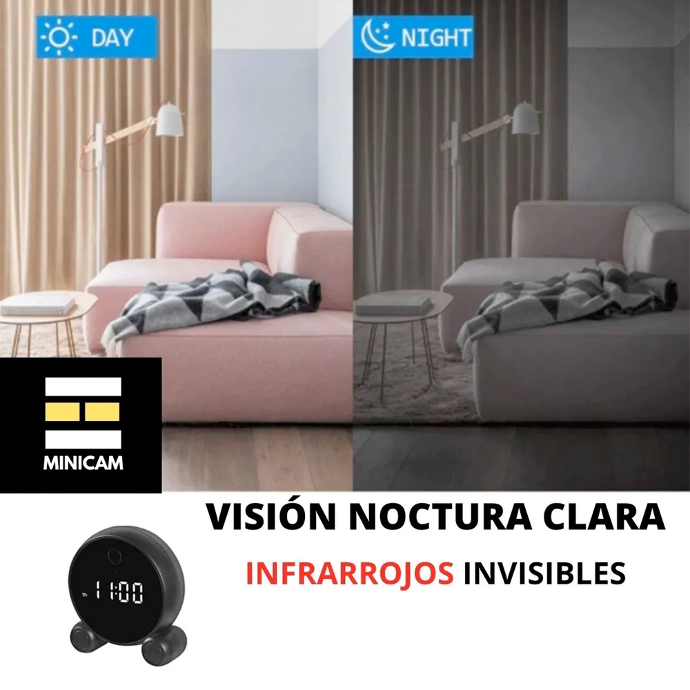 Cámara Reloj Despertador Espía Wifi Inteligente