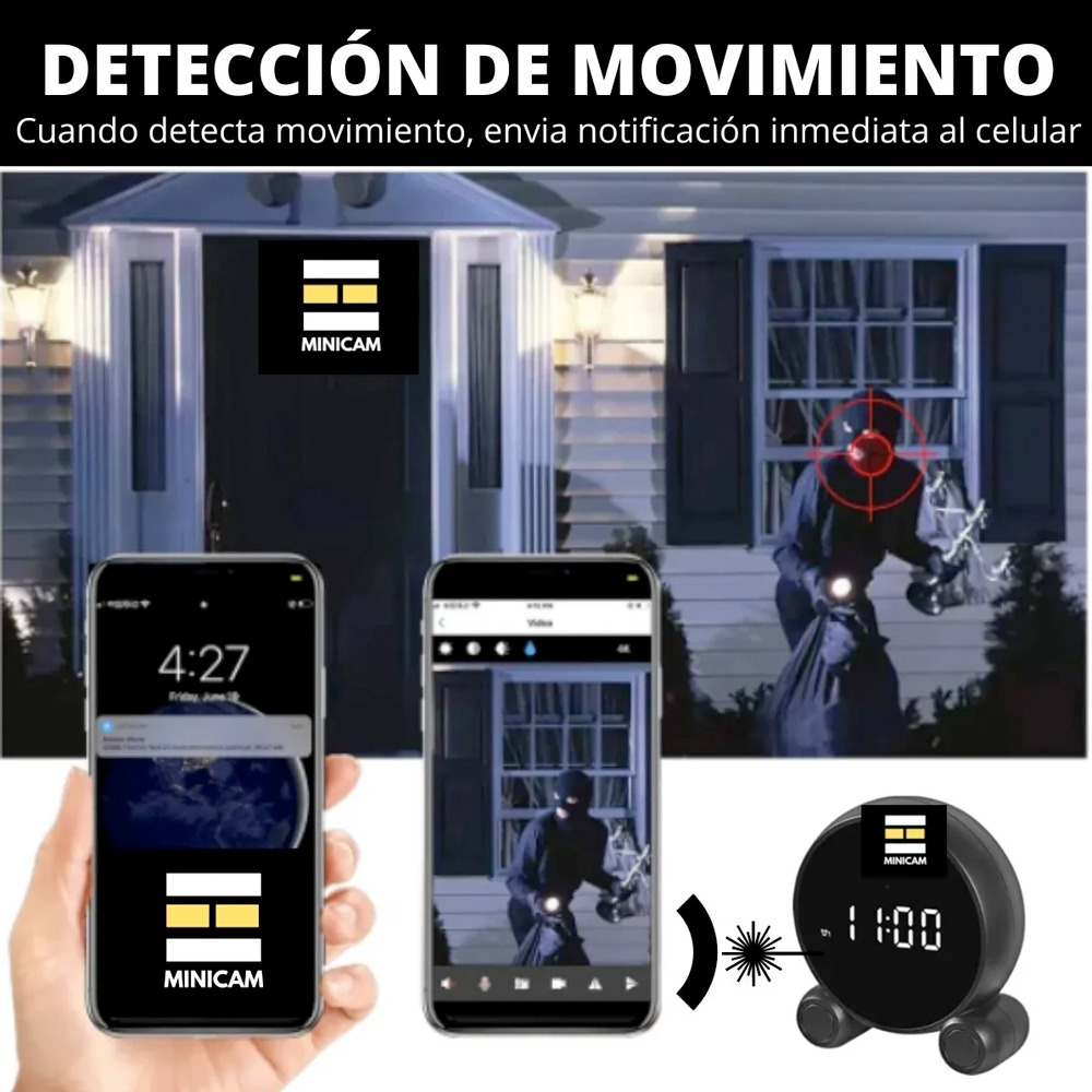 Cámara Reloj Despertador Espía Wifi Inteligente