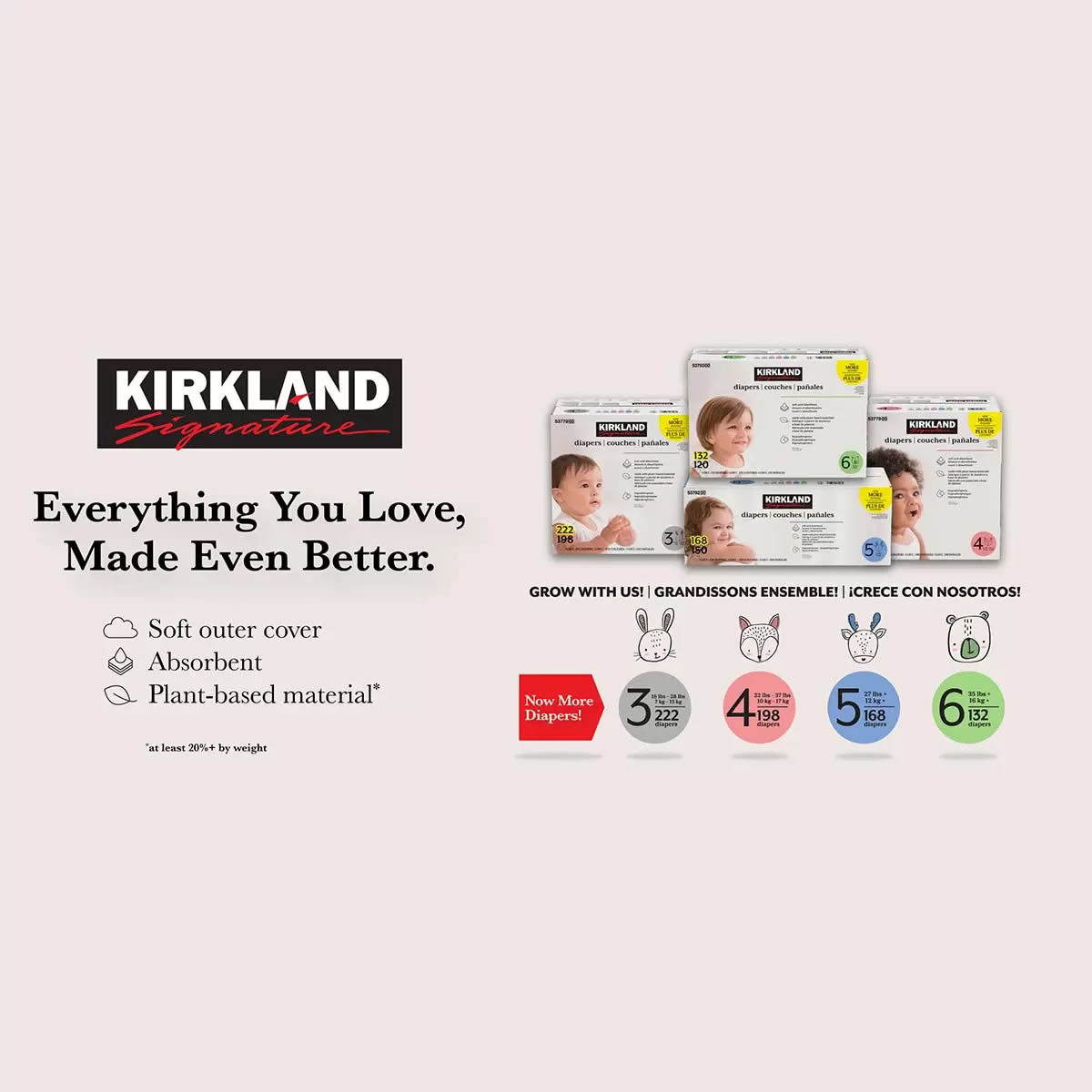 Pañales Etapa 4 Unisex 198 Pz Kirkland Signature 1481673 CST