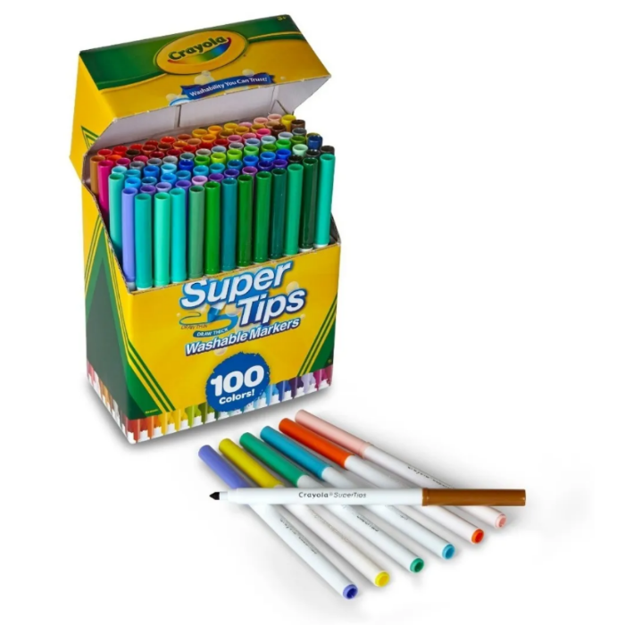 Marcadores Crayola Super Tips 100 Piezas Lavables