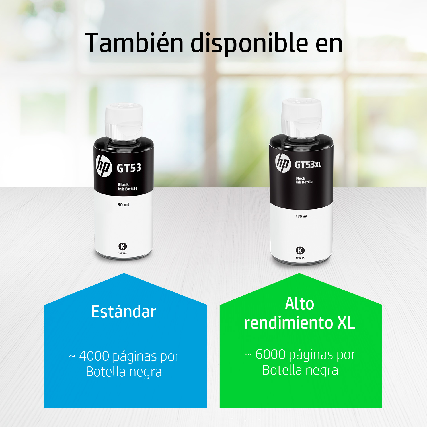  Botella de Tinta Original HP GT53 de 90 ml, Negro