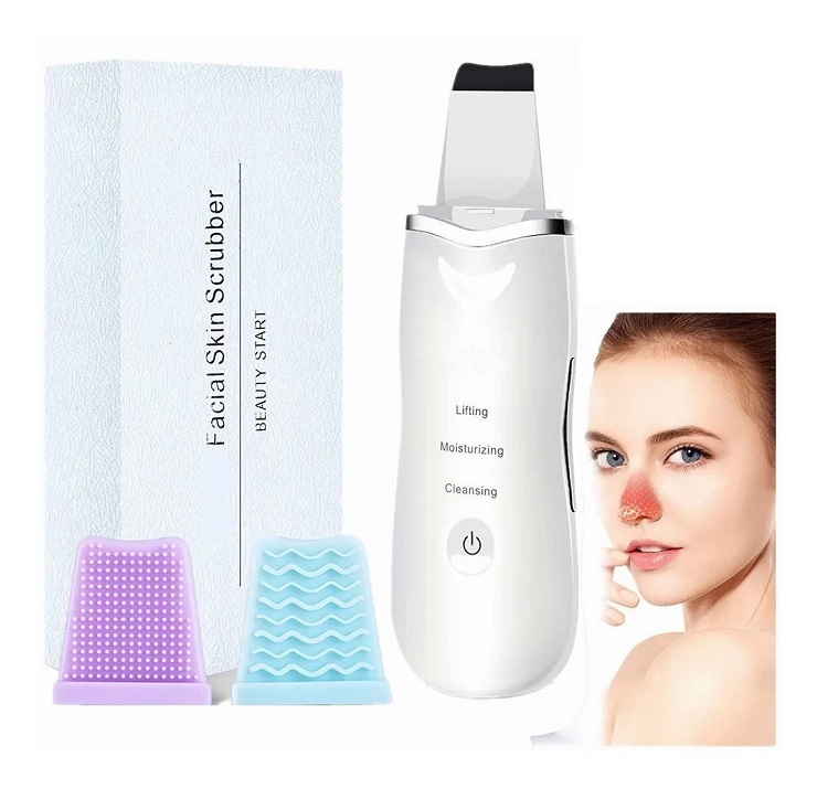 Limpiador Facial Ultrasónico Con 2 Cepillos Masajeadores